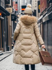 Bella | Women Winter Puffer Coat with Hood Trim