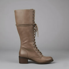 Damien | Women’s Lace-Up Knee-High Boots with Block Heel