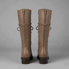 Damien | Women’s Lace-Up Knee-High Boots with Block Heel