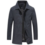 Adam | Men's Casual Slim Fit Long Jacket with Button Closure