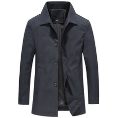 Adam | Men's Casual Slim Fit Long Jacket with Button Closure