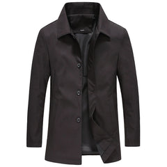 Adam | Men's Casual Slim Fit Long Jacket with Button Closure
